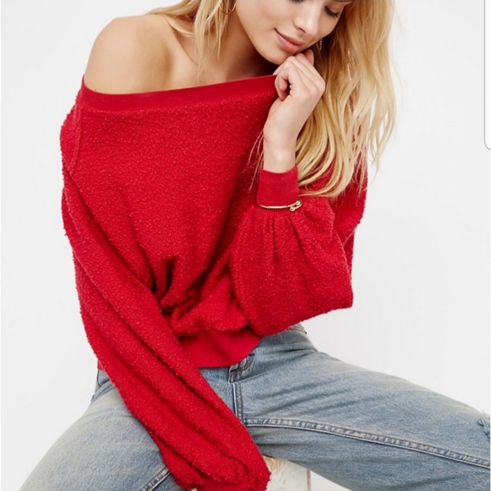 Free People Found My Friend Red Sweater L